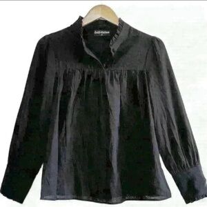 🌈 6/$60 Scarlet Darkness Steam Punk Victorian Renaissance Blouse Black S
